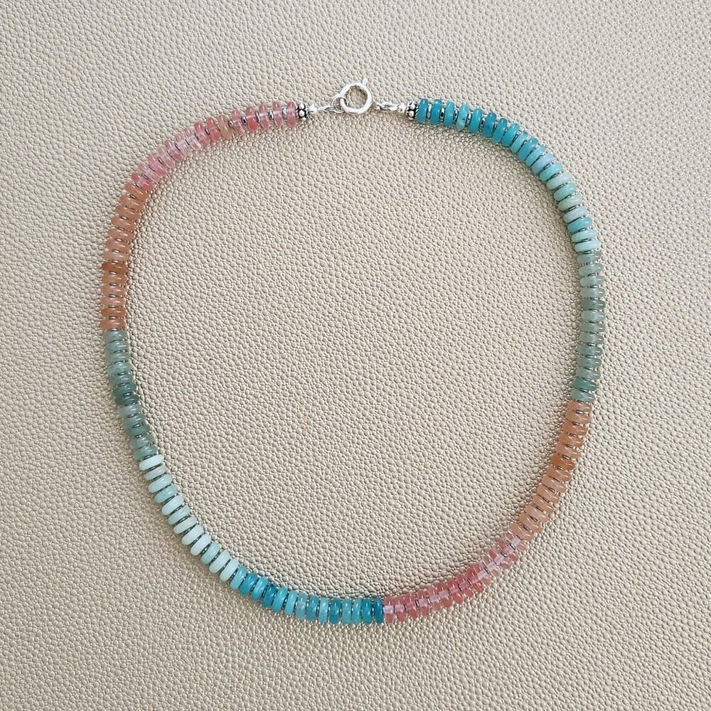 Mini Sunrise Multi-Colored Gemstone Necklace--16" - image 2